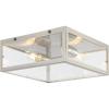 JONATHAN Y JYL9501C Grayson 12″ 2-Light Bohemian Farmhouse Iron/Glass LED Flush Mount Transitional Rustic 2700K Cozy Warm Light Kitchen Hallway Bathroom Stairwell Entryway Foyer, Brass Gold/Clear(Nickel)