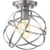 JONATHAN Y JYL9515A Alba 8.5″ Orb Metal LED Flush Mount Contemporary Dimmable, 2700K Cozy Warm Light, for Kitchen,Hallway,Bathroom,Stairwell, OilRubbedBronze(Nickel)