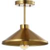 JONATHAN Y JYL9532A Cisco 11.75″ Iron Modern Farmhouse LED Semi Flush Mount, Bohemian, Coastal, Cottage, Farmhouse, Industrial, Rustic, Transitional, Kitchen, Bathroom, Hallway, Foyer, Brass Gold(Gold)