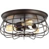 JONATHAN Y JYL9538A Calvia 15.7″ 3-Light Farmhouse Metal Cage Flush Mount, 2700K, Farmhouse, Rustic, Cottage, Industrial, Transitional, Office, Living Room, Bedroom, Hallway, Foyer, Oil Rubbed Bronze