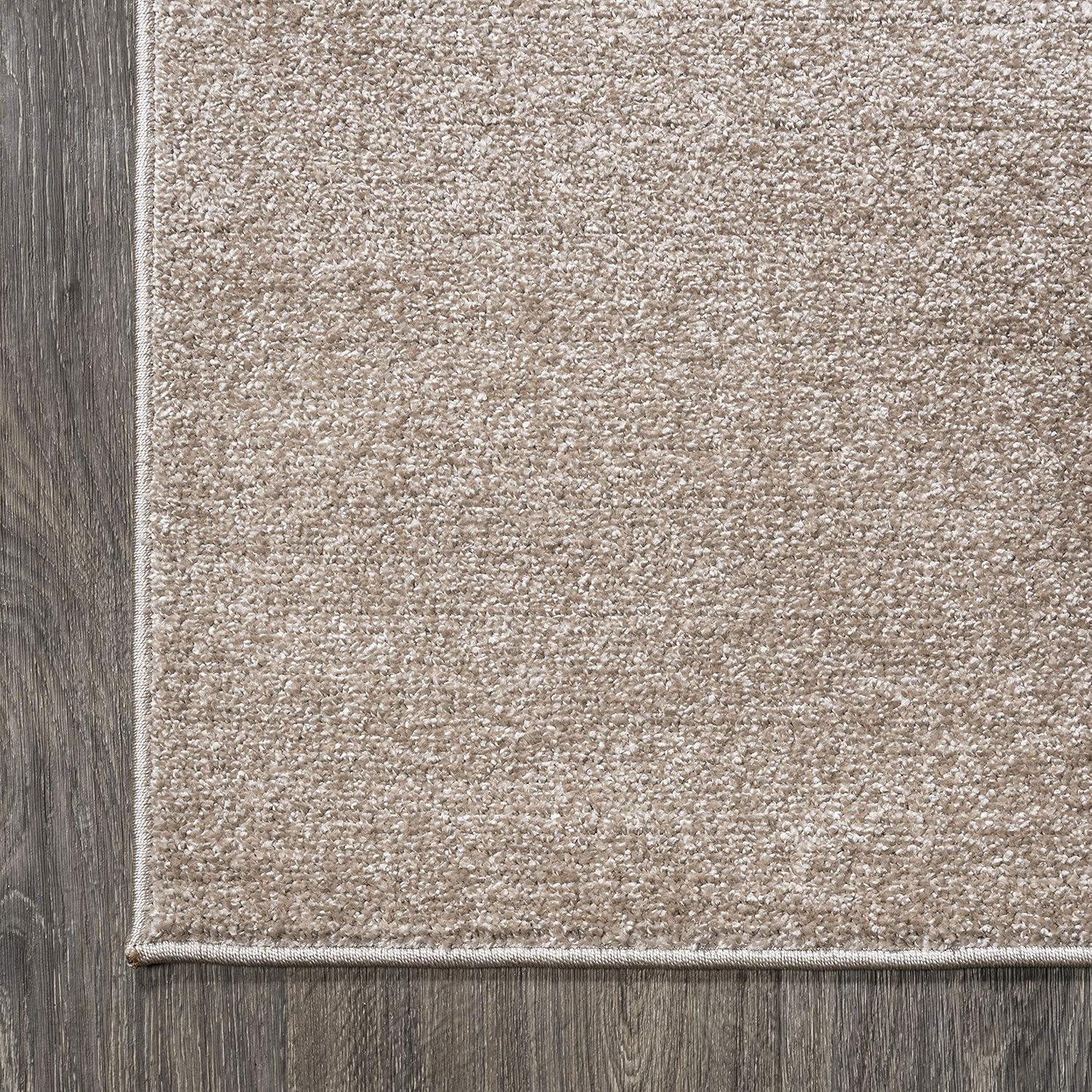 imageJONATHAN Y Haze Solid LowPile Beige Indoor Area Rug 6x9 CoastalBohemianMinimalistClassic EasyCleaning for Living RoomBedroomKitchenPet FriendlyNonShedding SEU100G6