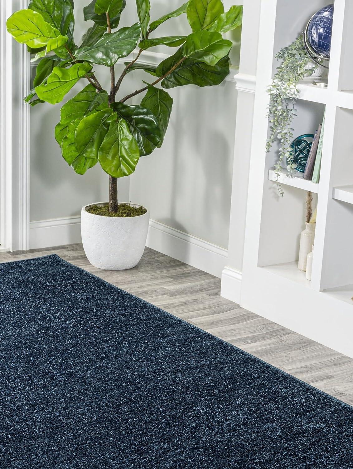 imageJONATHAN Y Haze Solid LowPile Navy Indoor Area Rug 5x8 CoastalBohemianMinimalistClassic EasyCleaning for Living RoomBedroomKitchenPet FriendlyNonShedding SEU100C5