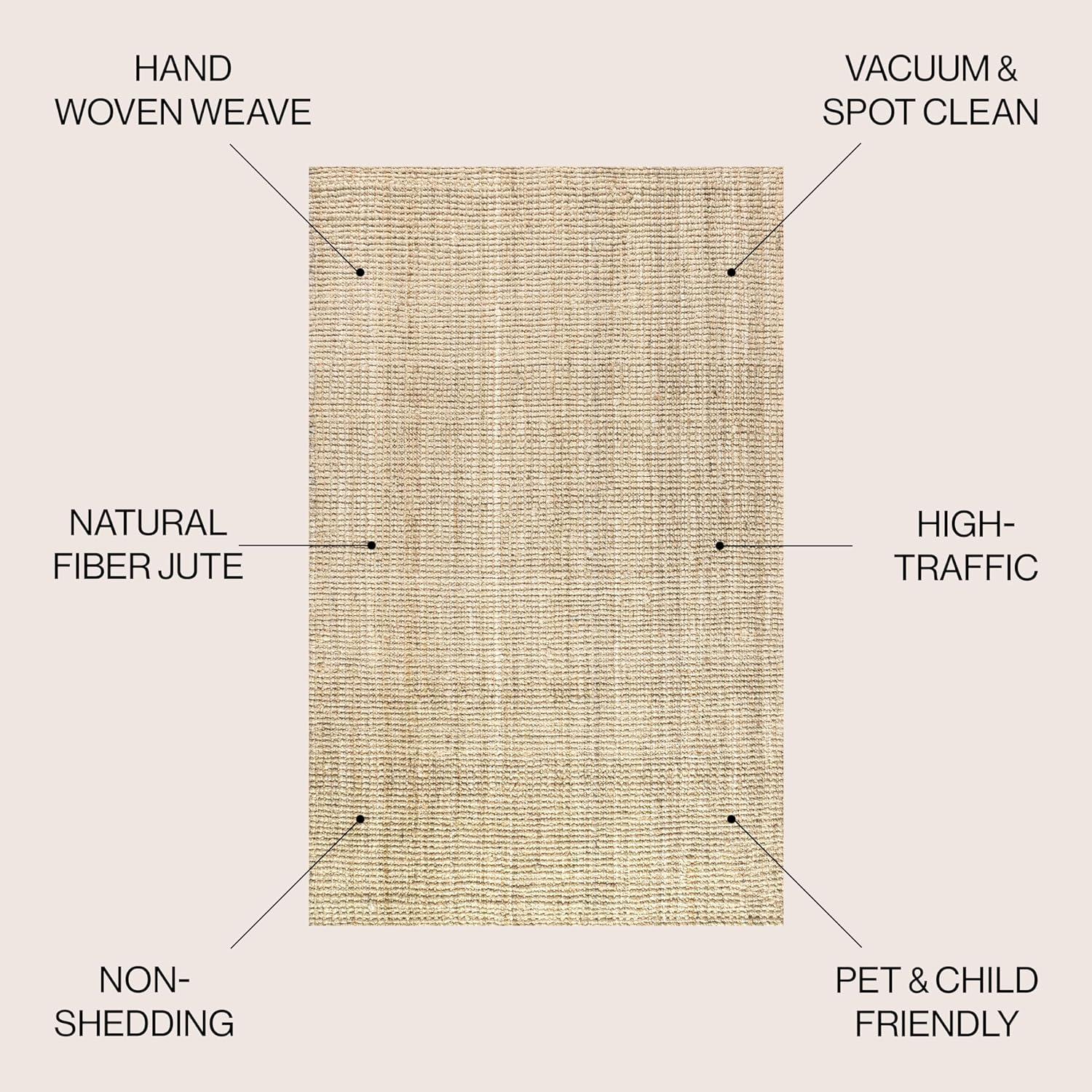 imageJONATHAN Y Hiro Hand Woven Chunky Jute Ivory Indoor Area Rug 8x10 Bohemian Transitional EasyCleaning for Living Room Bedroom Kitchen Pet Friendly NonShedding NFR103A8Ivory