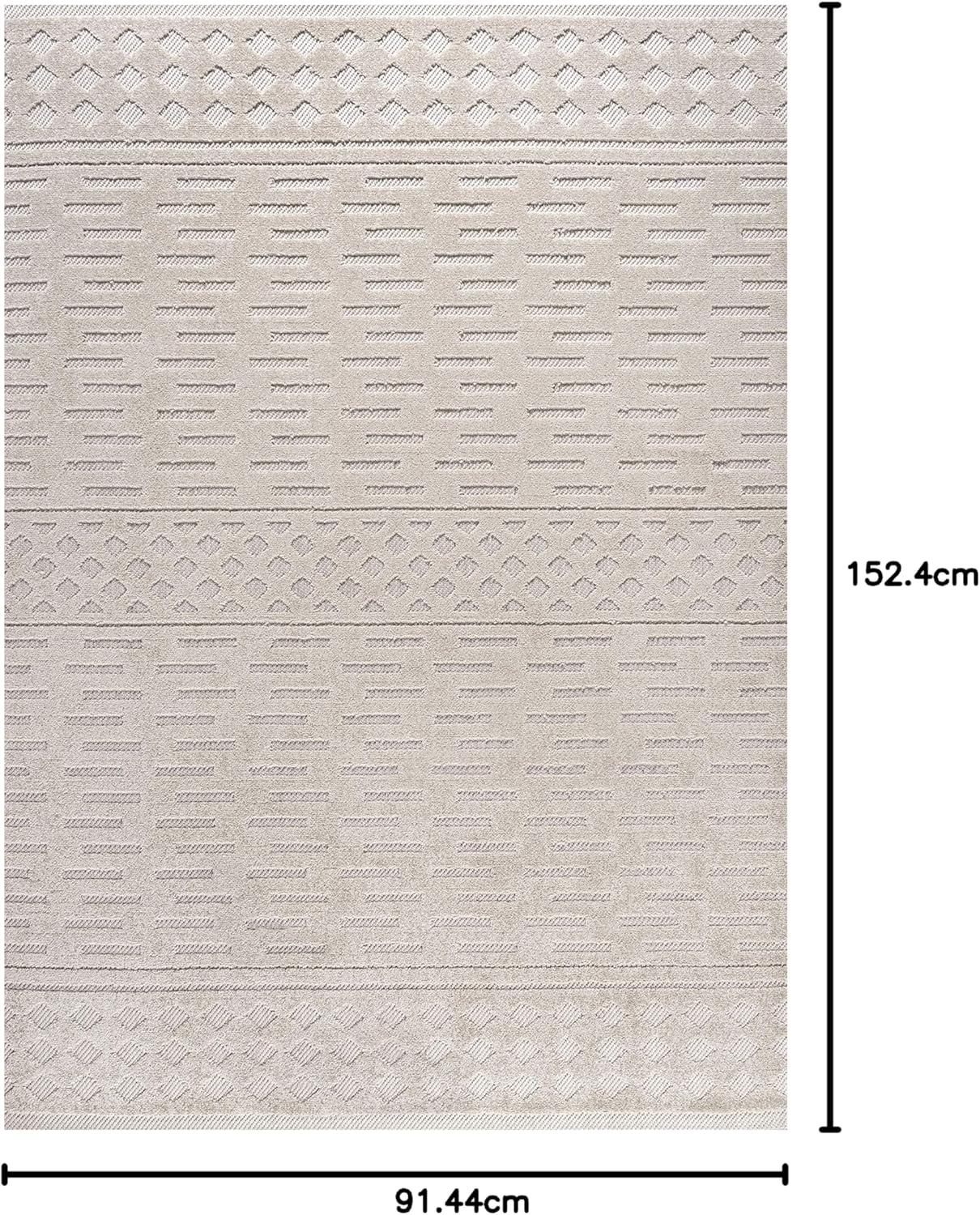 imageJONATHAN Y Moroccan Geometric Indoor Outdoor Area Rug 8X10 Beige Xlendi HighLow Pile for Backyard Patio Porch EasyCleaning High Traffic PetFriendly NonShedding SBH100A8Beige