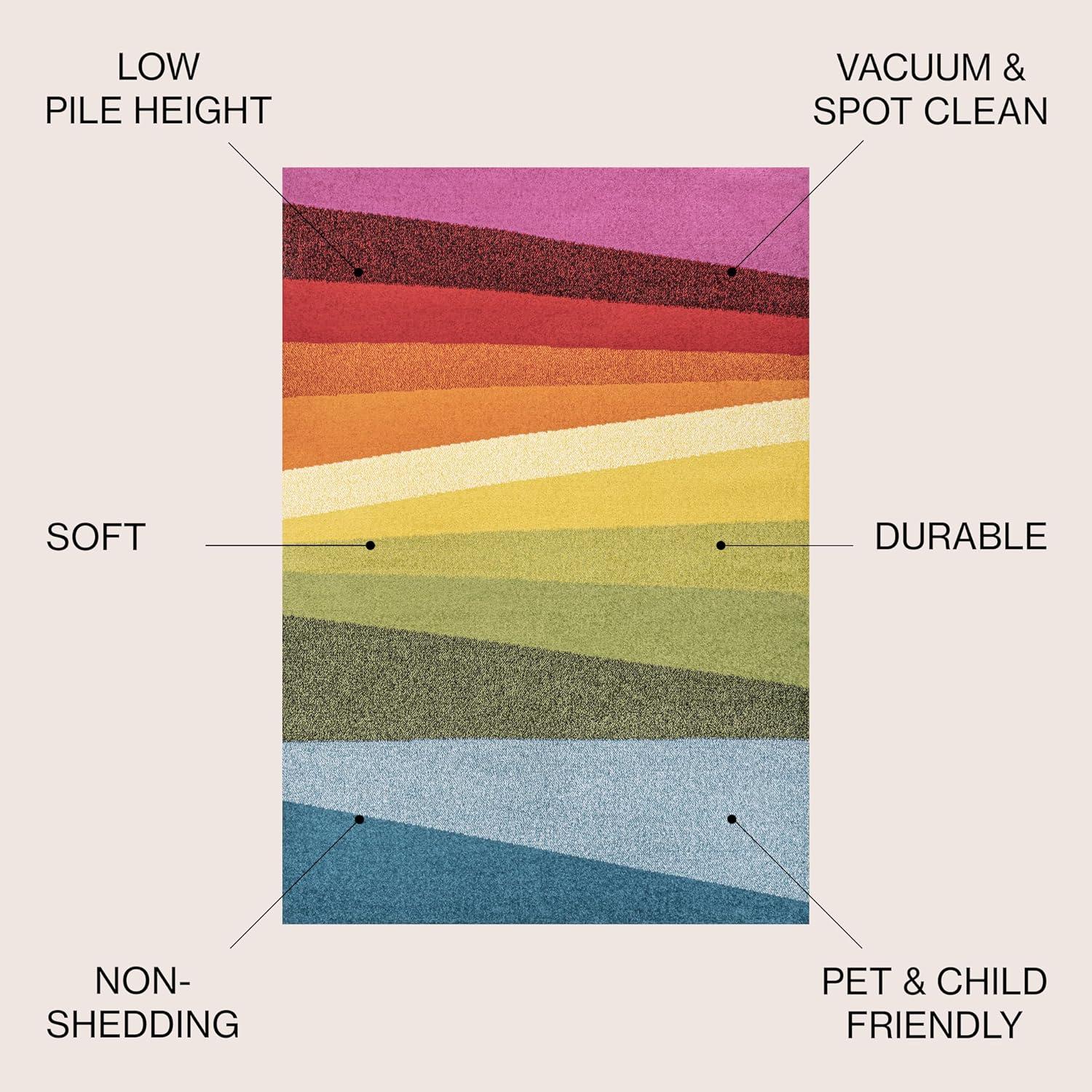 imageJONATHAN Y Prism Geometric Striped Indoor Area Rug 8x10 OrangeGreenBlue Modern Coastal EasyCleaning for Living Room Bedroom Kitchen Pet Friendly NonShedding DZC101A8OrangeGreenBlue