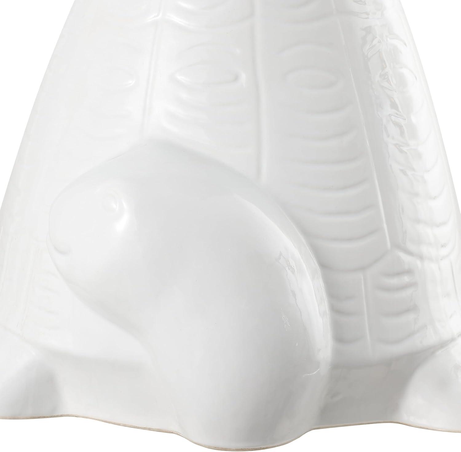 imageJONATHAN Y TBL1034A Caspian 1475quot Modern Bohemian Ceramic Turtle IndoorOutdoor Garden Stool Coastal Cottage French Country Traditional SpillProof Living Room Garden Room Patio WhiteGold