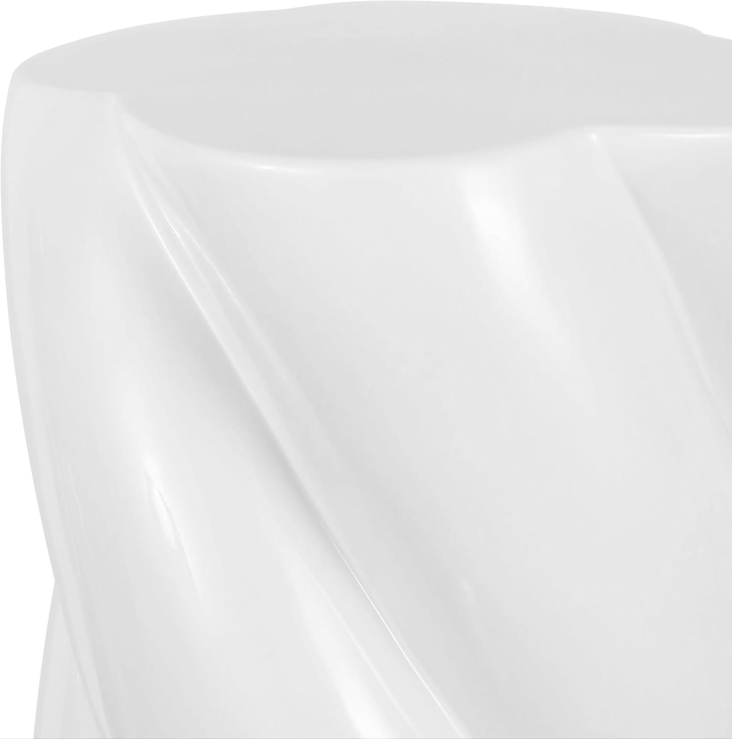 imageJONATHAN Y TBL1036C Yves 18quot Modern Minimalist Rope Twist Ceramic IndoorOutdoor Garden Stool Bohemian Coastal Cottage Traditional SpillProof Living Room Garden Room Cracked BlueOffwhite