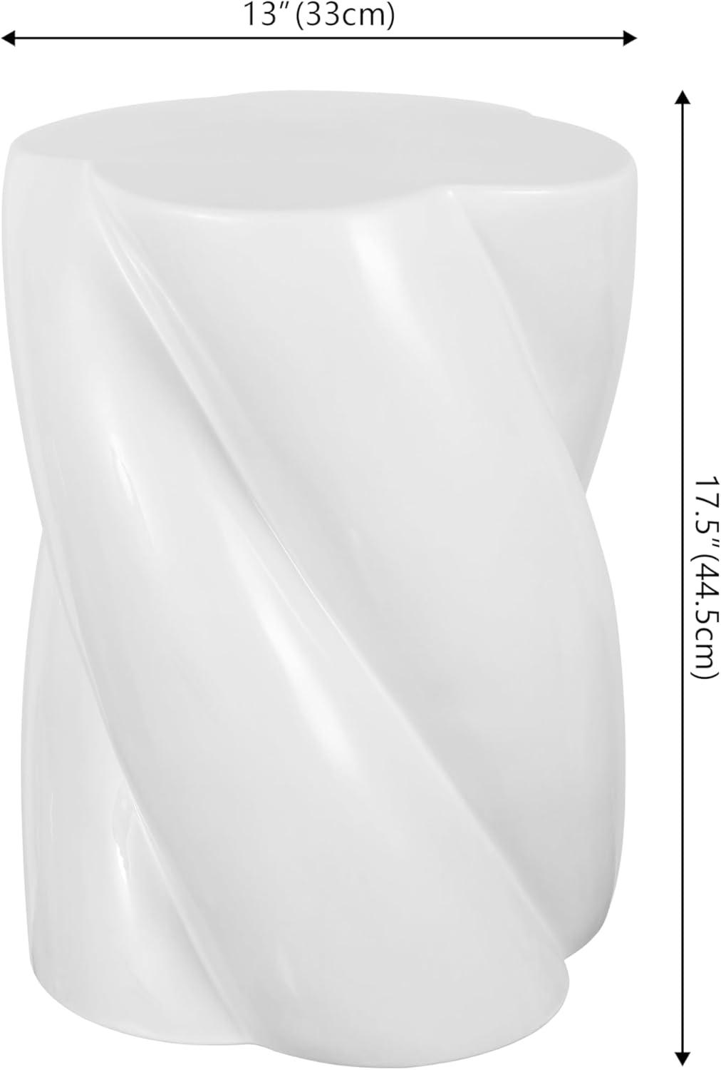 imageJONATHAN Y TBL1036C Yves 18quot Modern Minimalist Rope Twist Ceramic IndoorOutdoor Garden Stool Bohemian Coastal Cottage Traditional SpillProof Living Room Garden Room Cracked BlueOffwhite