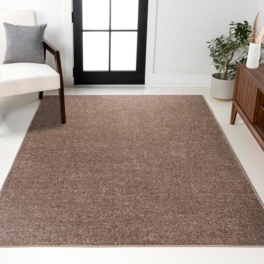 imageJONATHAN Y Haze Solid LowPile Brown Indoor Area Rug 12x15 CoastalBohemianMinimalistClassic EasyCleaning for Living RoomBedroomKitchenPet FriendlyNonShedding SEU100J15