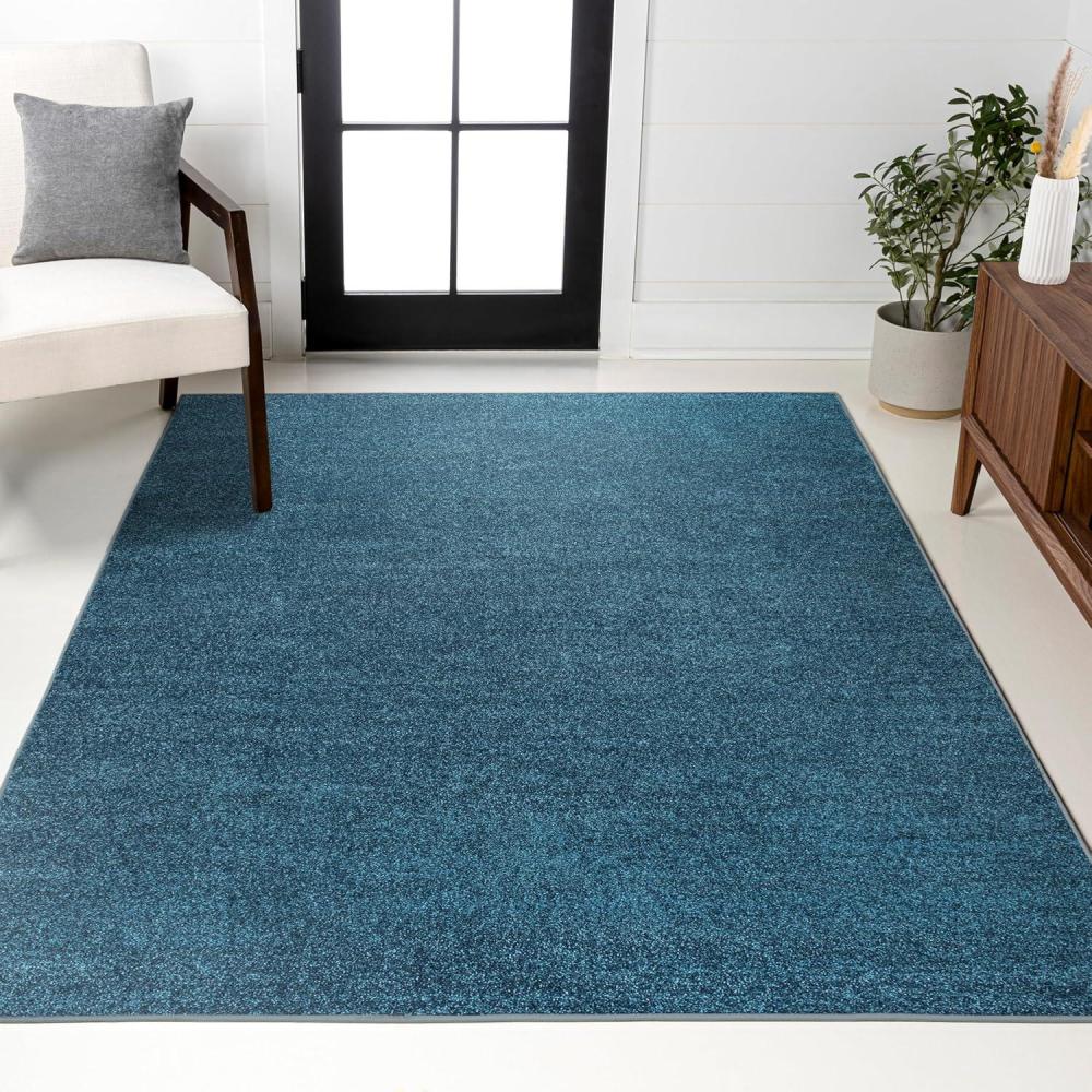 imageJONATHAN Y Haze Solid LowPile Turquoise Indoor Area Rug 8x10 CoastalBohemianMinimalistClassic EasyCleaning for Living RoomBedroomKitchenPet FriendlyNonShedding SEU100H8