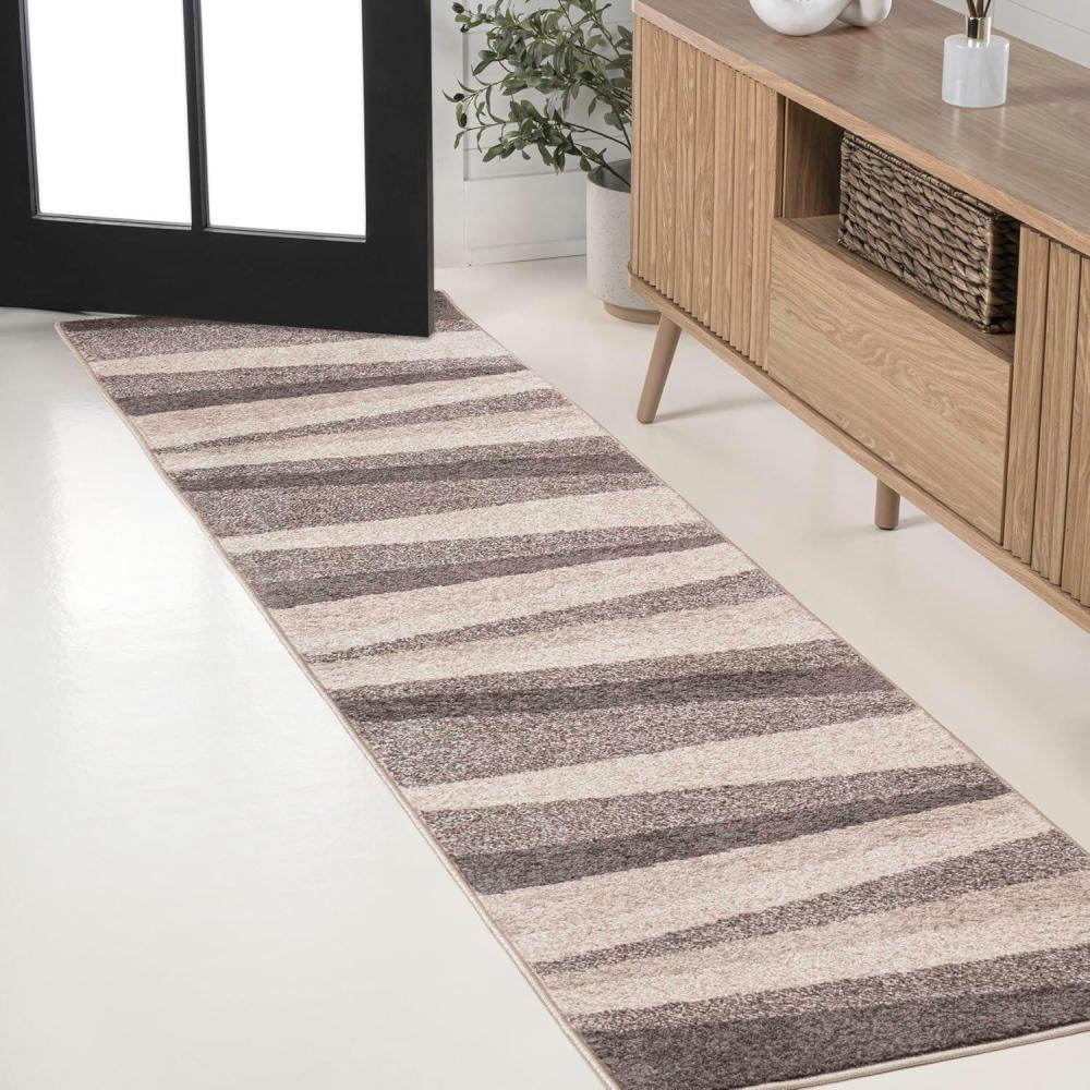 imageJONATHAN Y Prism Geometric Striped Indoor Area Rug 8x10 OrangeGreenBlue Modern Coastal EasyCleaning for Living Room Bedroom Kitchen Pet Friendly NonShedding DZC101A8BeigeBrown