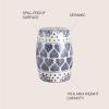 JONATHAN Y TBL1014A Happy Hearts 17.8″ Chinoiserie Ceramic Drum Indoor/Outdoor Garden Stool, Bohemian, Coastal, Cottage, French Country, Traditional, Side Table, Plant Stand, Spill-Proof, Blue/White