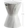 JONATHAN Y TBL1020A African Drum 17.3″ White Marble Finish Ceramic Indoor/Outdoor Garden Stool, Contemporary, Midcentury, Modern, Scandinavian, Side Table, Plant Stand,Spill-Proof, White Marble Finish