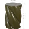JONATHAN Y TBL1036C Yves 18″ Modern Minimalist Rope Twist Ceramic Indoor-Outdoor Garden Stool, Bohemian, Coastal, Cottage, Traditional, Spill-Proof, Living Room, Garden Room, Cracked Blue(Forest Green)