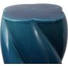 JONATHAN Y TBL1036C Yves 18″ Modern Minimalist Rope Twist Ceramic Indoor-Outdoor Garden Stool, Bohemian, Coastal, Cottage, Traditional, Spill-Proof, Living Room, Garden Room, Cracked Blue(Cracked Blue)
