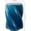 JONATHAN Y TBL1036C Yves 18″ Modern Minimalist Rope Twist Ceramic Indoor-Outdoor Garden Stool, Bohemian, Coastal, Cottage, Traditional, Spill-Proof, Living Room, Garden Room, Cracked Blue(Cracked Blue)