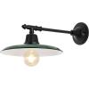 JONATHAN Y JYL7616B Bonner 12″ 1-Light Farmhouse Industrial Indoor/Outdoor Iron LED Victorian Arm Outdoor Sconce Metal Round Shade Vintage Cottage Rustic Porch Patio Yard Barn, Black(Green/Black)