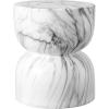 JONATHAN Y TBL1033A Zakhai 14.75″ Contemporary Modern Marble Glaze Drum Indoor/Outdoor Garden Stool, White/Gray