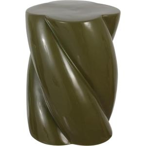 JONATHAN Y TBL1036C Yves 18″ Modern Minimalist Rope Twist Ceramic Indoor-Outdoor Garden Stool, Bohemian, Coastal, Cottage, Traditional, Spill-Proof, Living Room, Garden Room, Cracked Blue(Forest Green)