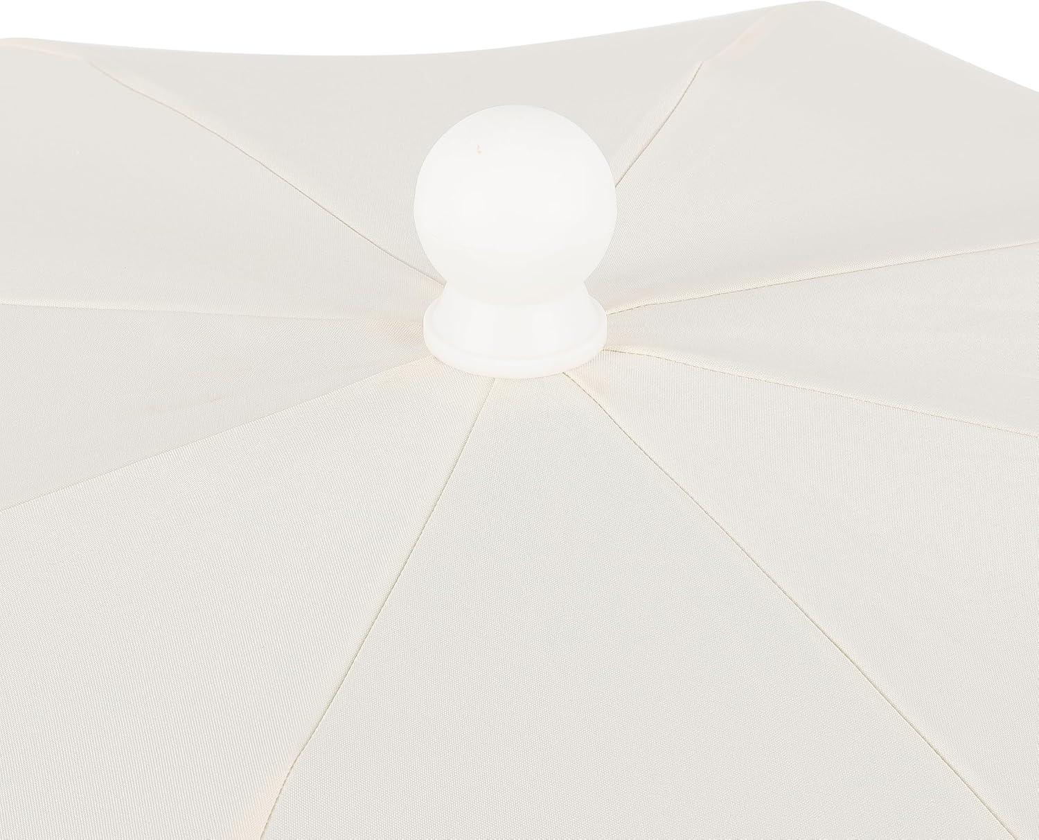 imageJONATHAN Y UMB1004H Horizon 65 ft Classic MidCentury Scalloped Fringe Market Beach Umbrella with PushButton Tilt Wind Vent and UV Protection and Matching Carry Bag in Coral PinkWhite Brown PoleCream