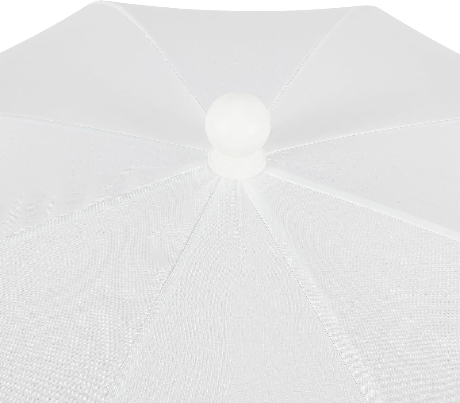 imageJONATHAN Y UMB1004H Horizon 65 ft Classic MidCentury Scalloped Fringe Market Beach Umbrella with PushButton Tilt Wind Vent and UV Protection and Matching Carry Bag in Coral PinkWhite Brown PoleWhite