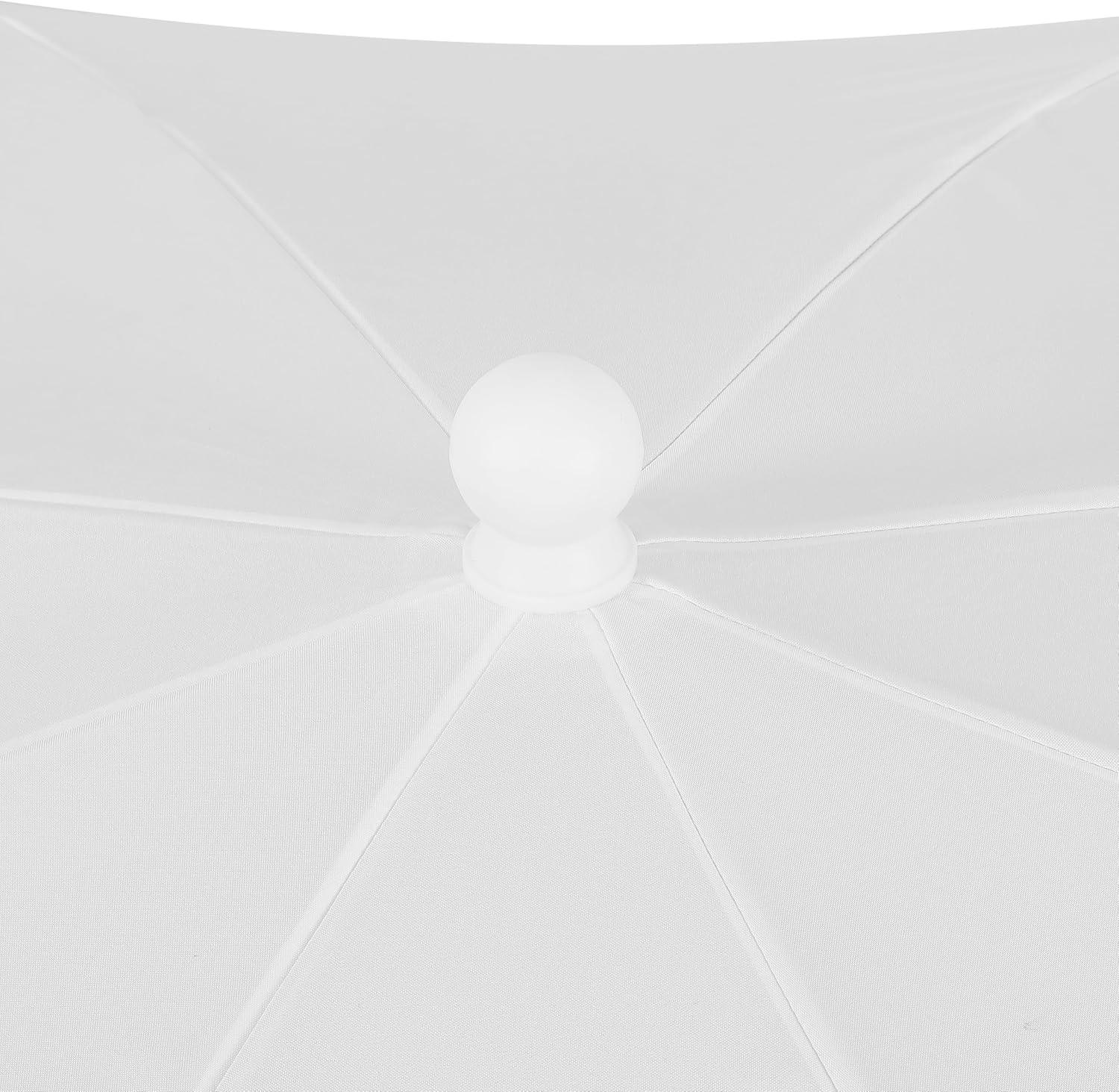 imageJONATHAN Y UMB1005E Mariner 65 ft Classic Cottage Fringe Tassel Market Beach Umbrella with Push Button Tilt Wind Vent and UV Protection and Matching Carry Bag in Cream White PoleWhiteCream