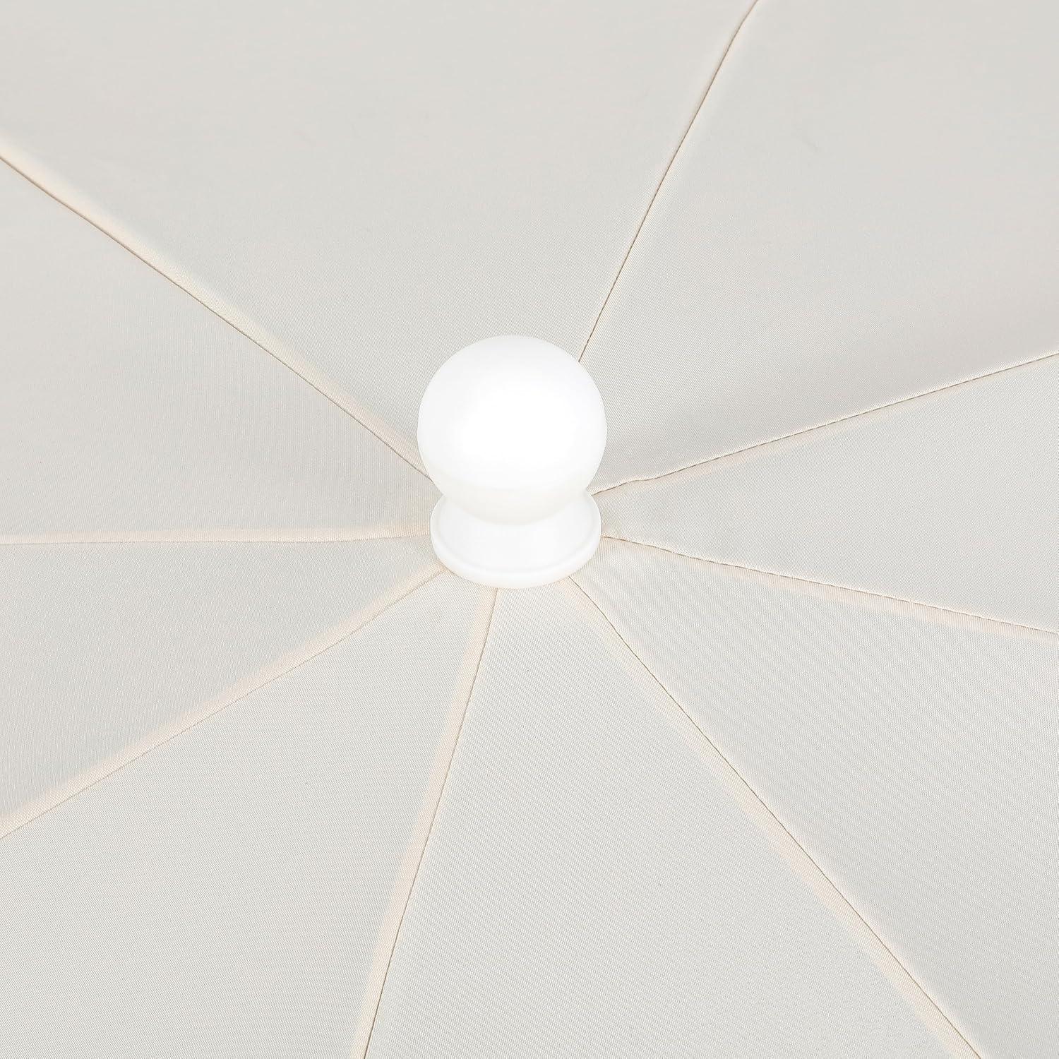 imageJONATHAN Y UMB1005E Mariner 65 ft Classic Cottage Fringe Tassel Market Beach Umbrella with Push Button Tilt Wind Vent and UV Protection and Matching Carry Bag in Cream White PoleCream