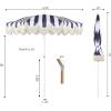 JONATHAN Y UMB1005E Mariner 6.5 ft. Classic Cottage Fringe Tassel Market Beach Umbrella with Push Button Tilt, Wind Vent and UV Protection, and Matching Carry Bag in Cream, White Pole(Navy/White)