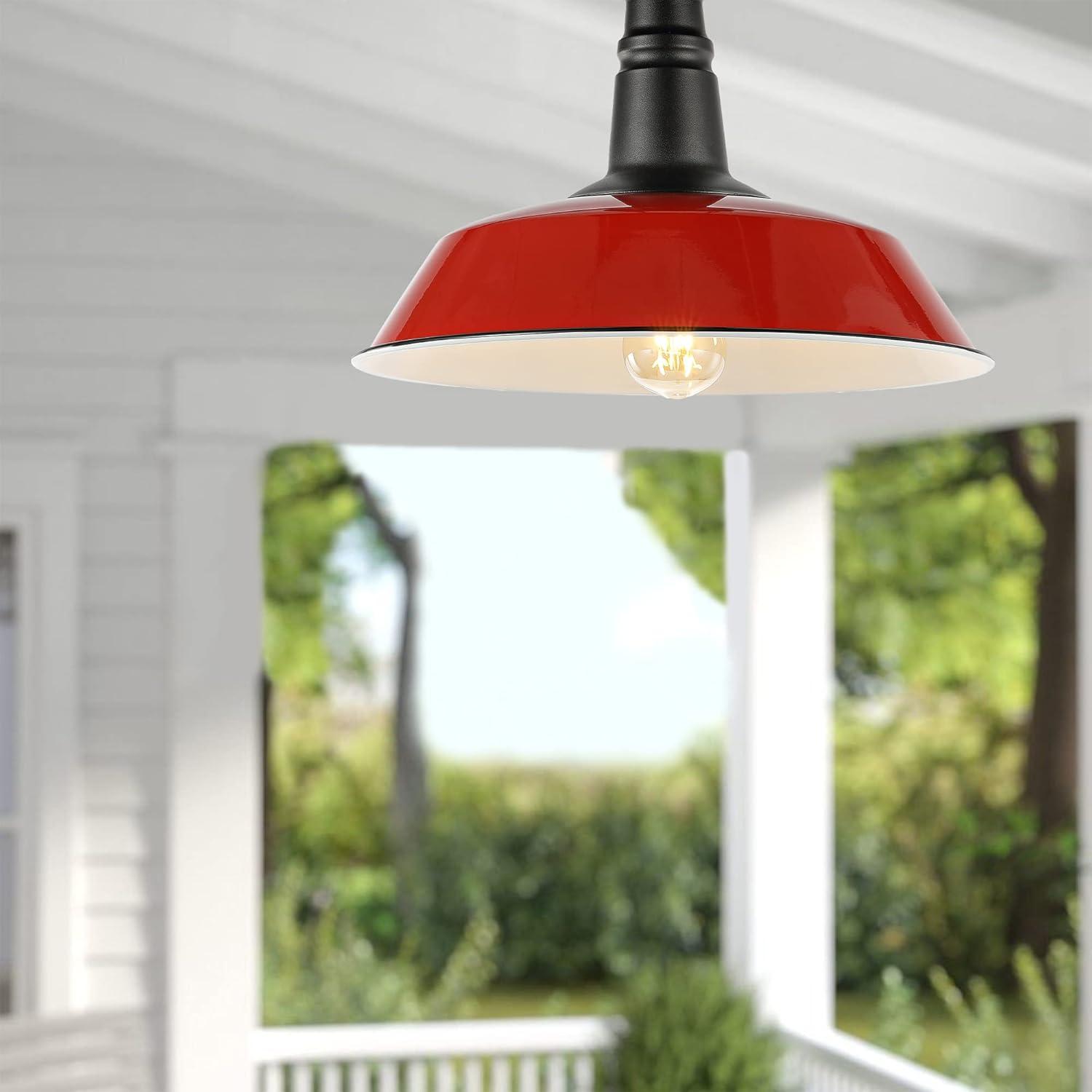 imageJONATHAN Y JYL7617F Camila 14quot 1Light Classic Industrial IndoorOutdoor Iron LED Semi Flush Mount MidCentury Rustic 2700K Cozy Warm Light Kitchen Hallway Bathroom Stairwell GreenWhiteRedBlack