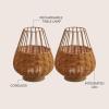 JONATHAN Y JYL7154B-SET2 Elian 10″ Modern Rustic Decorative Indoor/Outdoor Faux Wicker Rechargeable/Cordless Dimmable Integrated LED Table Lamp for Patio, Porch, Backyard, Light Brown/Brown (Set of 2)(Light Brown/Brown)