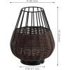 JONATHAN Y JYL7154B-SET2 Elian 10″ Modern Rustic Decorative Indoor/Outdoor Faux Wicker Rechargeable/Cordless Dimmable Integrated LED Table Lamp for Patio, Porch, Backyard, Light Brown/Brown (Set of 2)(Dark Brown/Black)