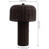 JONATHAN Y JYL7155A-SET2 Mia 10″ Modern Scandinavian Indoor/Outdoor Faux Wicker Rechargeable/Cordless Dimmable Integrated LED Table Lamp for Patio, Porch, Backyard, Dark Brown/Black (Set of 2)(Dark Brown/Black)