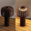 JONATHAN Y JYL7155A-SET2 Mia 10″ Modern Scandinavian Indoor/Outdoor Faux Wicker Rechargeable/Cordless Dimmable Integrated LED Table Lamp for Patio, Porch, Backyard, Dark Brown/Black (Set of 2)(Dark Brown/Black)