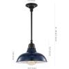 JONATHAN Y JYL7611B Jasper 12.25″ 1-Light Farmhouse Industrial Indoor/Outdoor Iron LED Round Pendant Metal Bowl Shade Vintage Cottage Rustic Porch Patio Yard Barn, Black(Navy/Black)