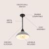 JONATHAN Y JYL7611B Jasper 12.25″ 1-Light Farmhouse Industrial Indoor/Outdoor Iron LED Round Pendant Metal Bowl Shade Vintage Cottage Rustic Porch Patio Yard Barn, Black(Gray/Black)