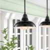 JONATHAN Y JYL7611B Jasper 12.25″ 1-Light Farmhouse Industrial Indoor/Outdoor Iron LED Round Pendant Metal Bowl Shade Vintage Cottage Rustic Porch Patio Yard Barn, Black(Black)