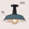 JONATHAN Y JYL7617F Camila 14″ 1-Light Classic Industrial Indoor/Outdoor Iron LED Semi Flush Mount Mid-Century, Rustic 2700K Cozy Warm Light Kitchen Hallway Bathroom Stairwell, Green/White(Matte Silver Blue/Black)