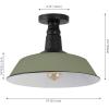 JONATHAN Y JYL7617F Camila 14″ 1-Light Classic Industrial Indoor/Outdoor Iron LED Semi Flush Mount Mid-Century, Rustic 2700K Cozy Warm Light Kitchen Hallway Bathroom Stairwell, Green/White(Matte Olive Green/Black)