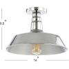 JONATHAN Y JYL7617F Camila 14″ 1-Light Classic Industrial Indoor/Outdoor Iron LED Semi Flush Mount Mid-Century, Rustic 2700K Cozy Warm Light Kitchen Hallway Bathroom Stairwell, Green/White(Chrome)