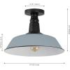 JONATHAN Y JYL7617F Camila 14″ 1-Light Classic Industrial Indoor/Outdoor Iron LED Semi Flush Mount Mid-Century, Rustic 2700K Cozy Warm Light Kitchen Hallway Bathroom Stairwell, Green/White(Matte Silver Blue/Black)
