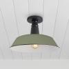 JONATHAN Y JYL7617F Camila 14″ 1-Light Classic Industrial Indoor/Outdoor Iron LED Semi Flush Mount Mid-Century, Rustic 2700K Cozy Warm Light Kitchen Hallway Bathroom Stairwell, Green/White(Matte Olive Green/Black)