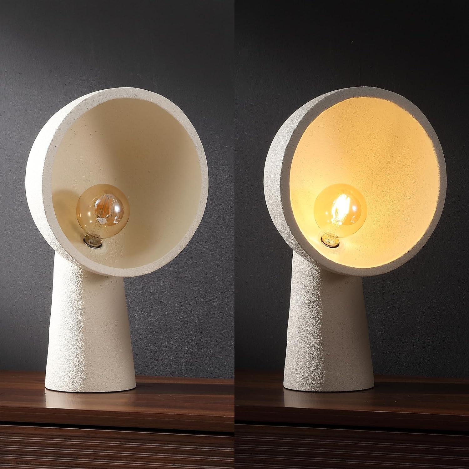 imageJONATHAN Y JYL6314A Claude 175quot Contemporary Minimalist Resin HalfGlobe Column LED Table Lamp for Living Room Family Room Dining Room Bedroom Hallway Office Cream