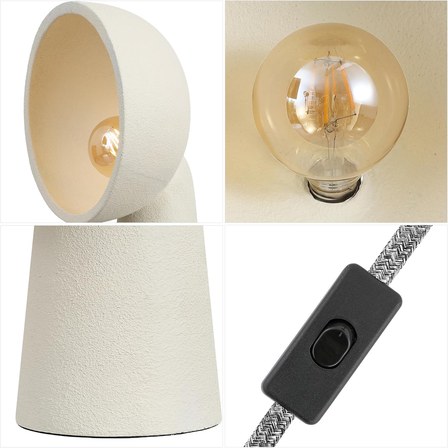 imageJONATHAN Y JYL6314A Claude 175quot Contemporary Minimalist Resin HalfGlobe Column LED Table Lamp for Living Room Family Room Dining Room Bedroom Hallway Office Cream