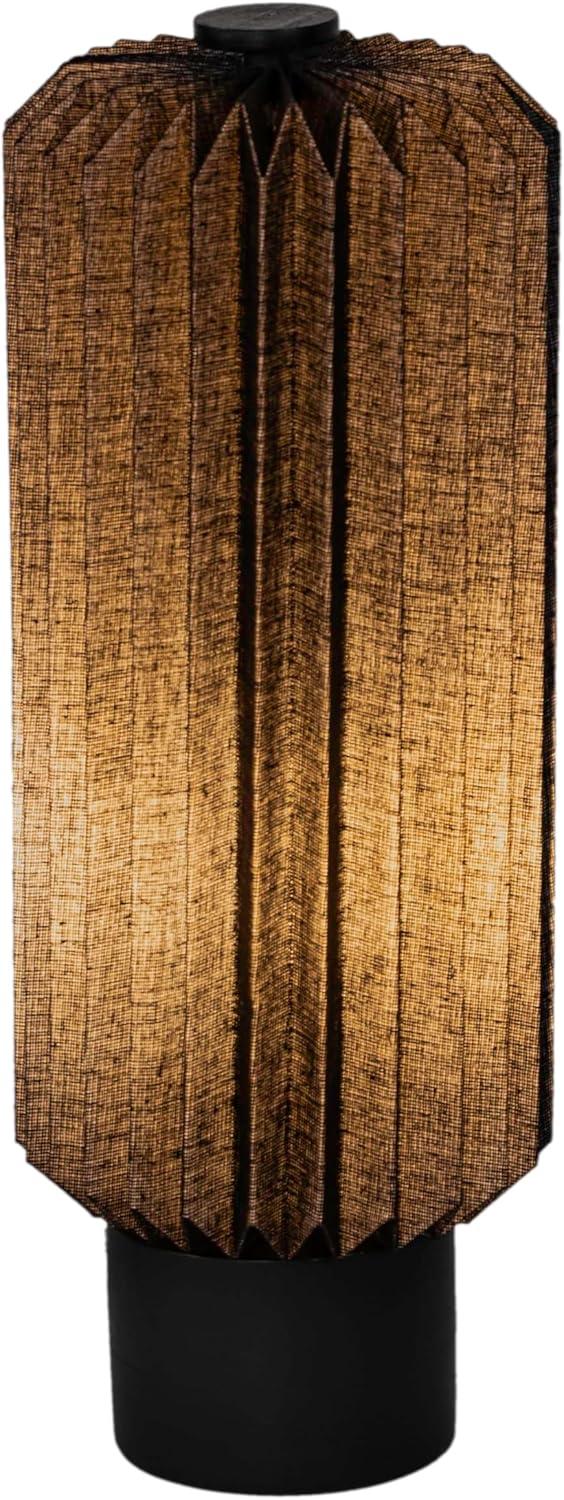 imageJONATHAN Y JYL9102B Banks 85quot Modern Minimalist Paper Pleated Column Accent LED Table Lamp for Living Room Family Room Dining Room Bedroom Hallway Office NaturalBlack