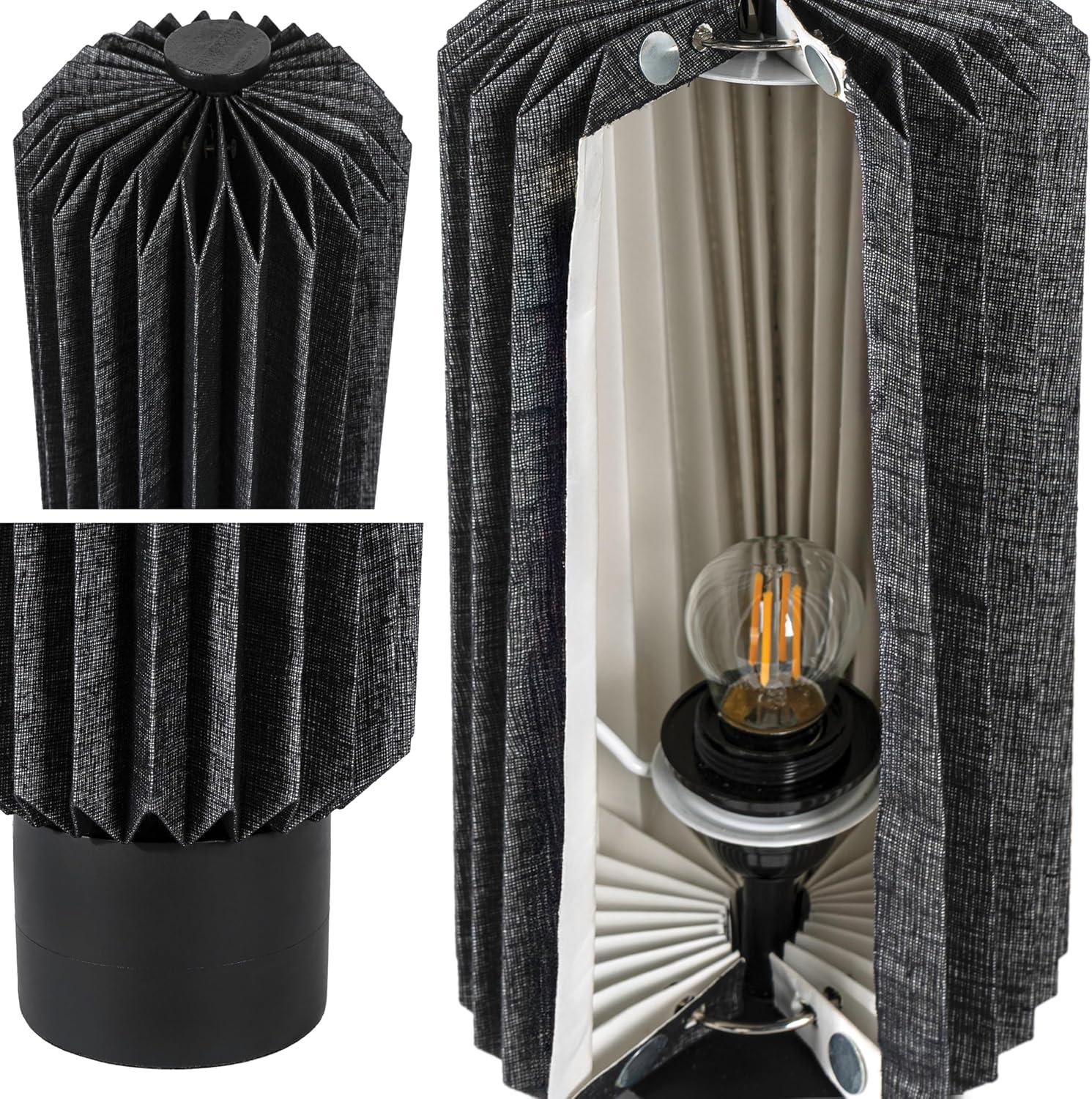 imageJONATHAN Y JYL9102B Banks 85quot Modern Minimalist Paper Pleated Column Accent LED Table Lamp for Living Room Family Room Dining Room Bedroom Hallway Office NaturalBlack