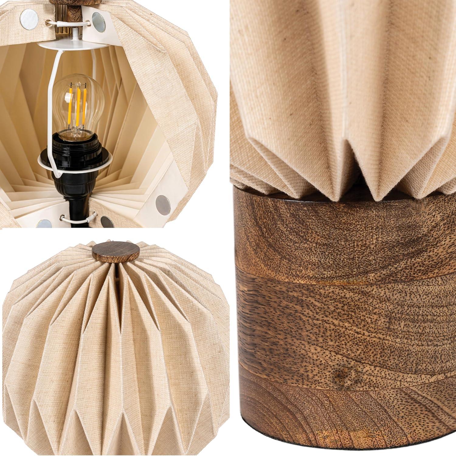 imageJONATHAN Y JYL9103B Quincy 11quot Modern Minimalist Paper Pleated Orb Accent LED Table Lamp for Living Room Family Room Dining Room Bedroom Hallway Office NaturalNatural