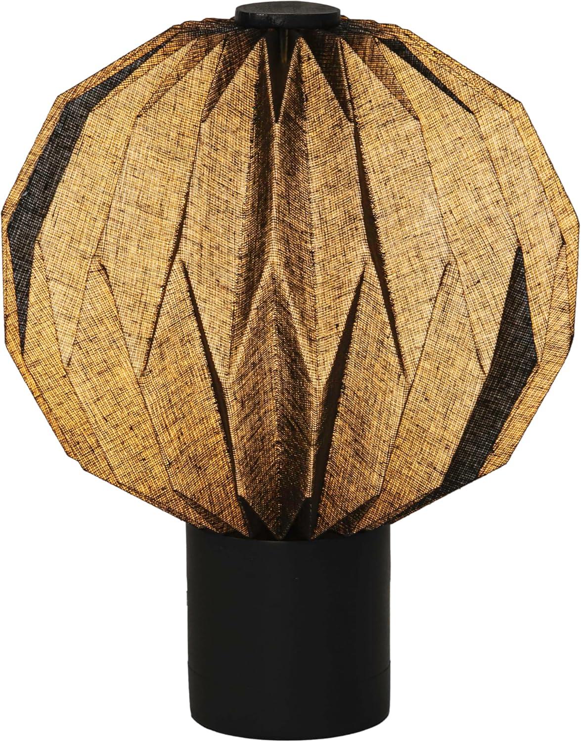 imageJONATHAN Y JYL9103B Quincy 11quot Modern Minimalist Paper Pleated Orb Accent LED Table Lamp for Living Room Family Room Dining Room Bedroom Hallway Office NaturalBlack