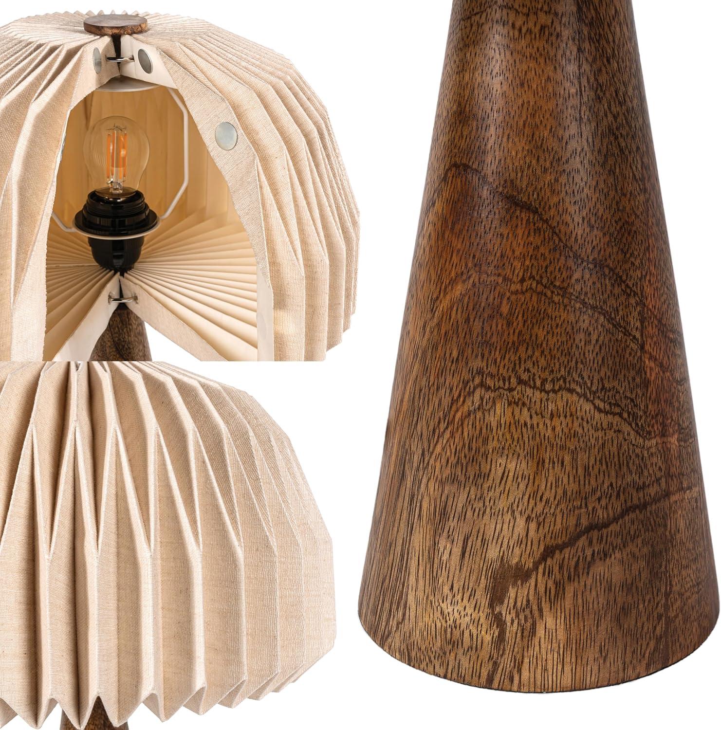 imageJONATHAN Y JYL9106B Sylvie 16quot Modern Minimalist Paper Pleated Shade Mushroom Accent LED Table Lamp for Living Room Family Room Dining Room Bedroom Hallway Office NaturalNatural