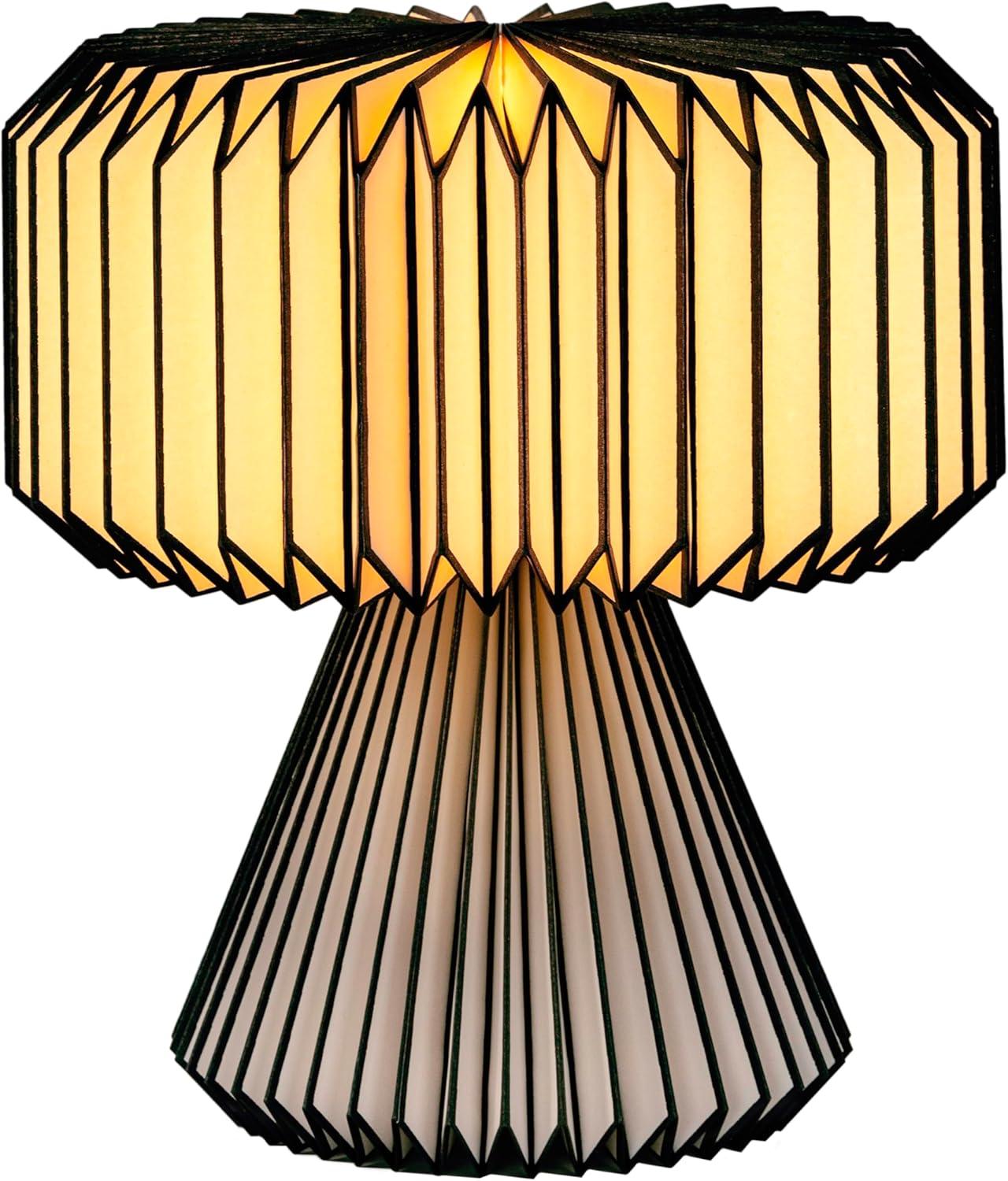 imageJONATHAN Y JYL9107B Zelda 128quot Modern Art Deco Paper Pleated Shade Accent LED Table Lamp for Living Room Family Room Dining Room Bedroom Hallway Office NaturalBlackNatural