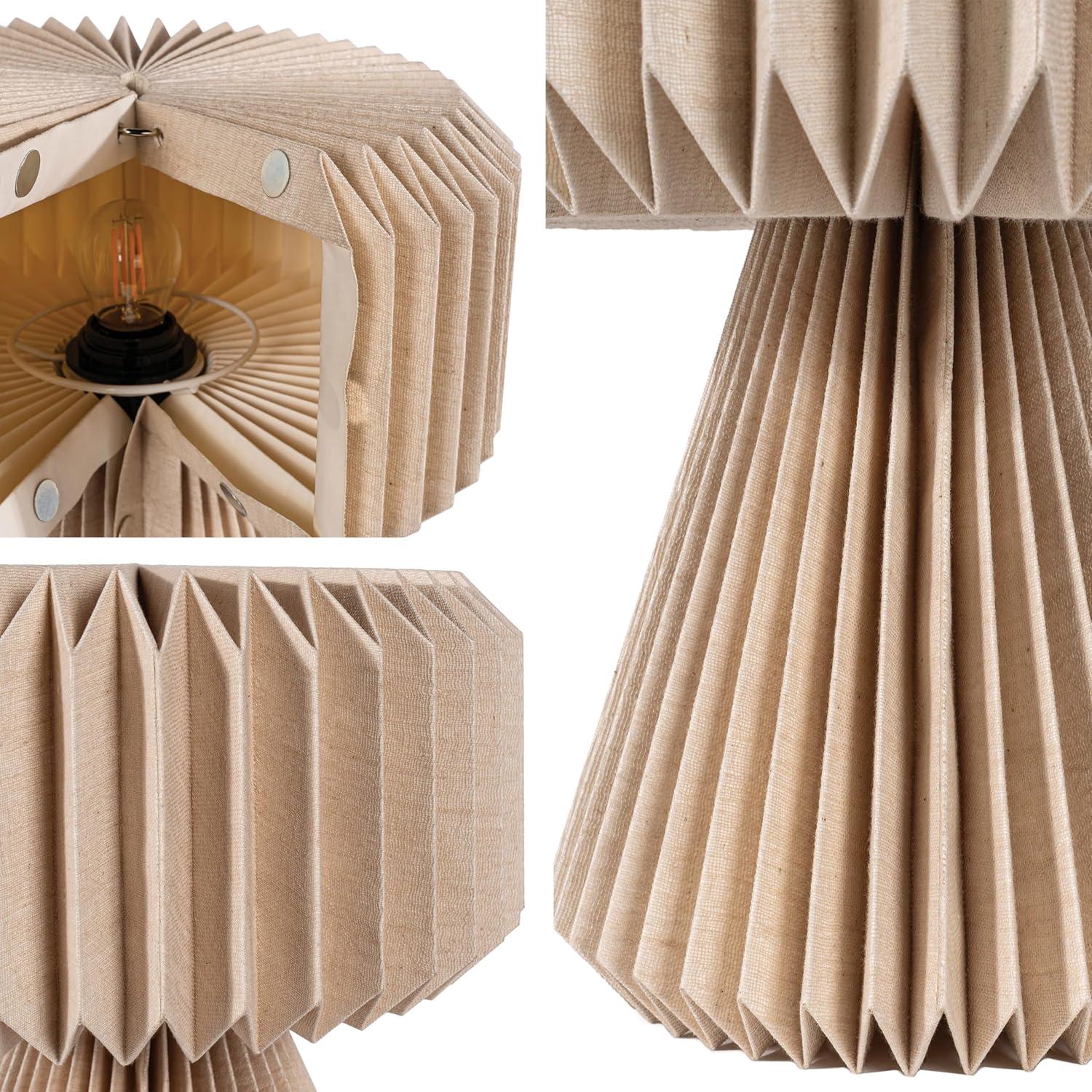 imageJONATHAN Y JYL9107B Zelda 128quot Modern Art Deco Paper Pleated Shade Accent LED Table Lamp for Living Room Family Room Dining Room Bedroom Hallway Office NaturalNatural